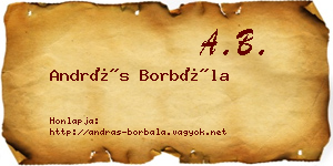 András Borbála névjegykártya