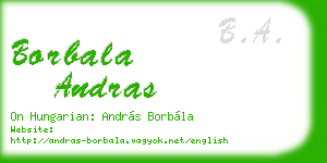 borbala andras business card
