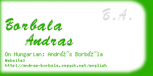 borbala andras business card